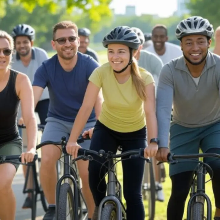 Fietsers die genieten van buitenritten door stad en natuur