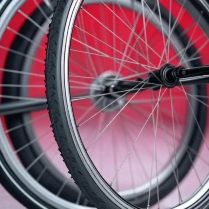 Detailopname van fietswielen en banden